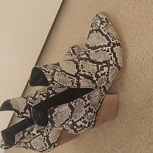 Snake print booties